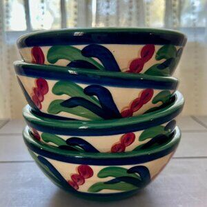 Gail Pittman Juniper Soup/Cereal Bowls Set of 4 Signed 1988